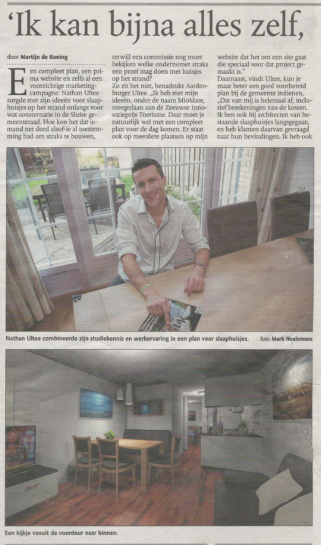 Interview Nathan Ultee, slaaphuisjes strand Sluis 1